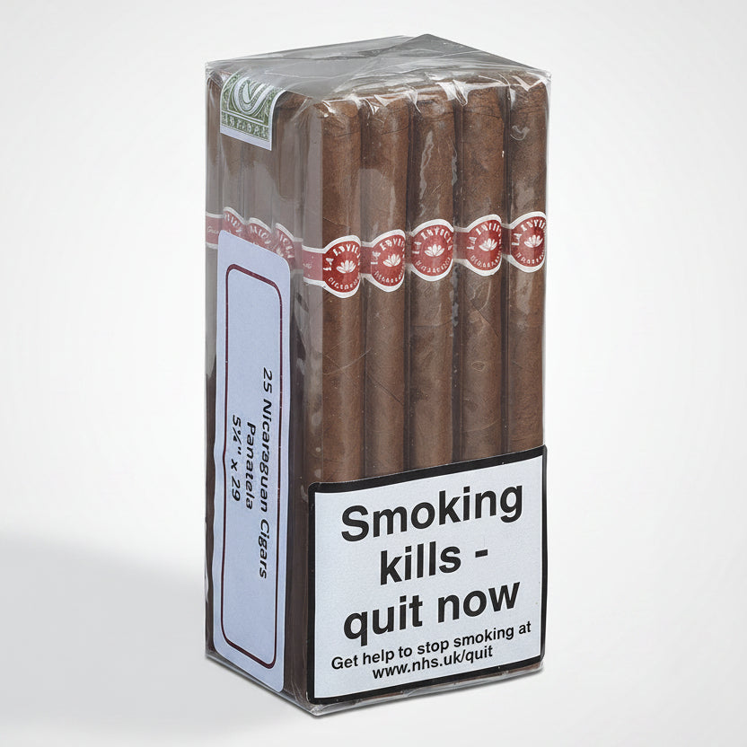 Pack of cigars with a warning label on a white background