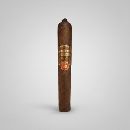 Cigar with a visible brand label on a white background