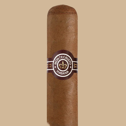 Montecristo Cigar with a visible brand logo on a creme background
