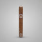 A single brown cigar in clear plastic wrapping with a circular white and gold label reading 'Selección Habana' on a plain white background.