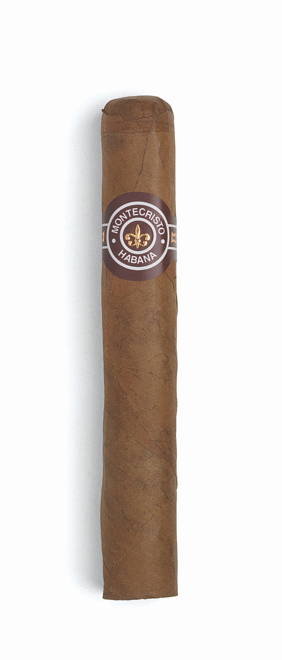 Cigar with Montecristo logo on a white background