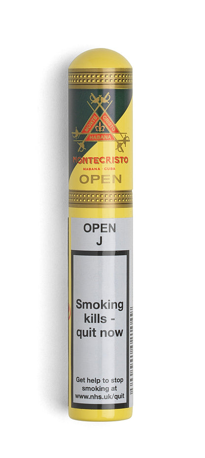 Montecristo open j tubed cigar on white background