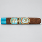 A single brown cigar shown horizontally on a light gray background, featuring a turquoise blue band with gold detailing and the brand name 'Pabellon' visible.
