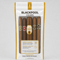 A 5-pack of Blackpool Cigars in a white and gold resealable humidifier pouch, showing the cigars through a clear window. Visible cigar brands include Oliva, Lohi, and Montblanc.
