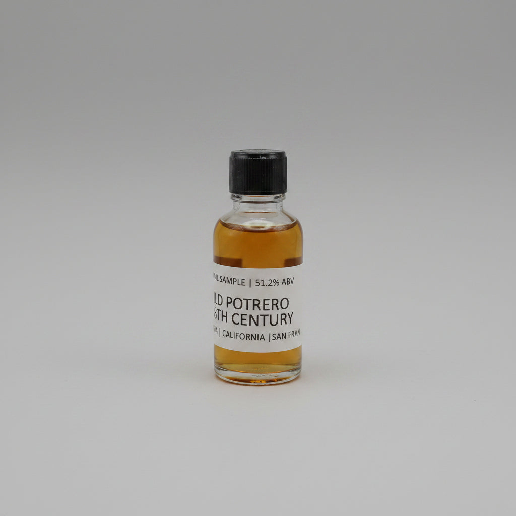 Old Potrero 18 century whiskey on white background