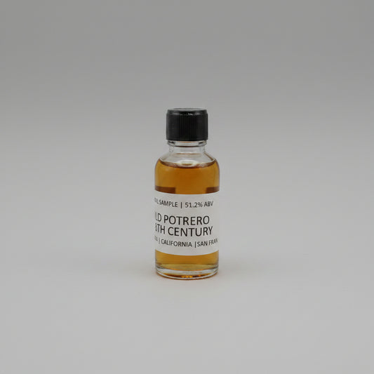 Old Potrero 18 century whiskey on white background