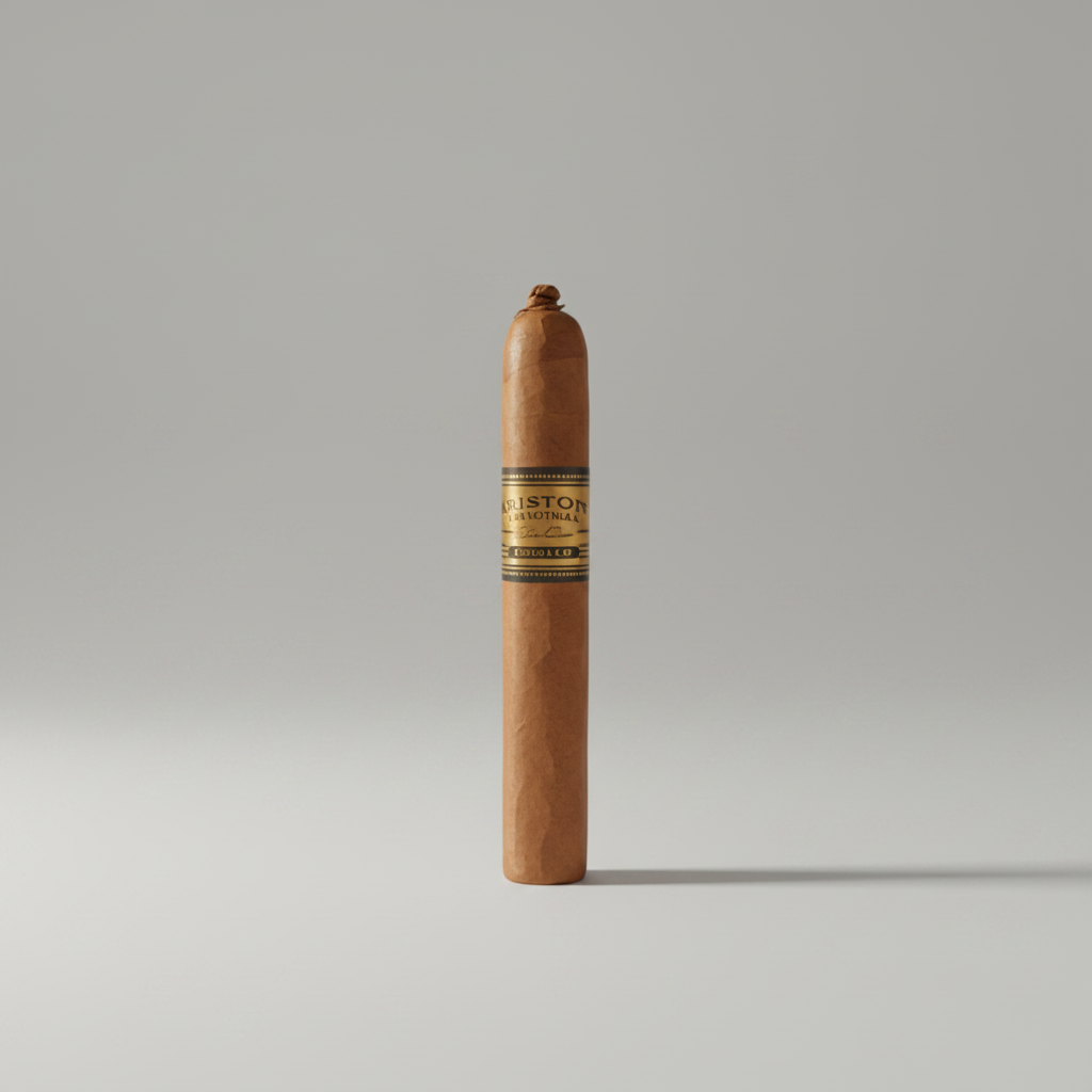 Cigar with 'Hustoto' label on a white background