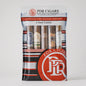 PDR Cigars Premium Collection Sampler in a clear plastic pouch with five Toro cigars visible inside, featuring red, white, and black branding on a light gray background.