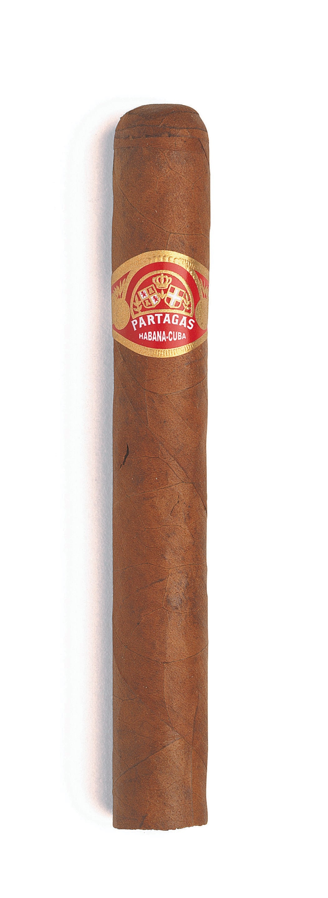 A single brown cigar with a red and gold Habanero label, shown vertically against a plain white background.
