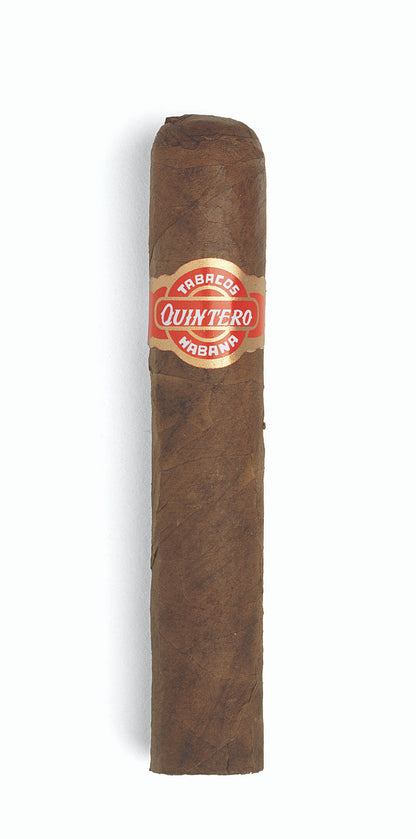 Cigar with a Qunitero label on a white background