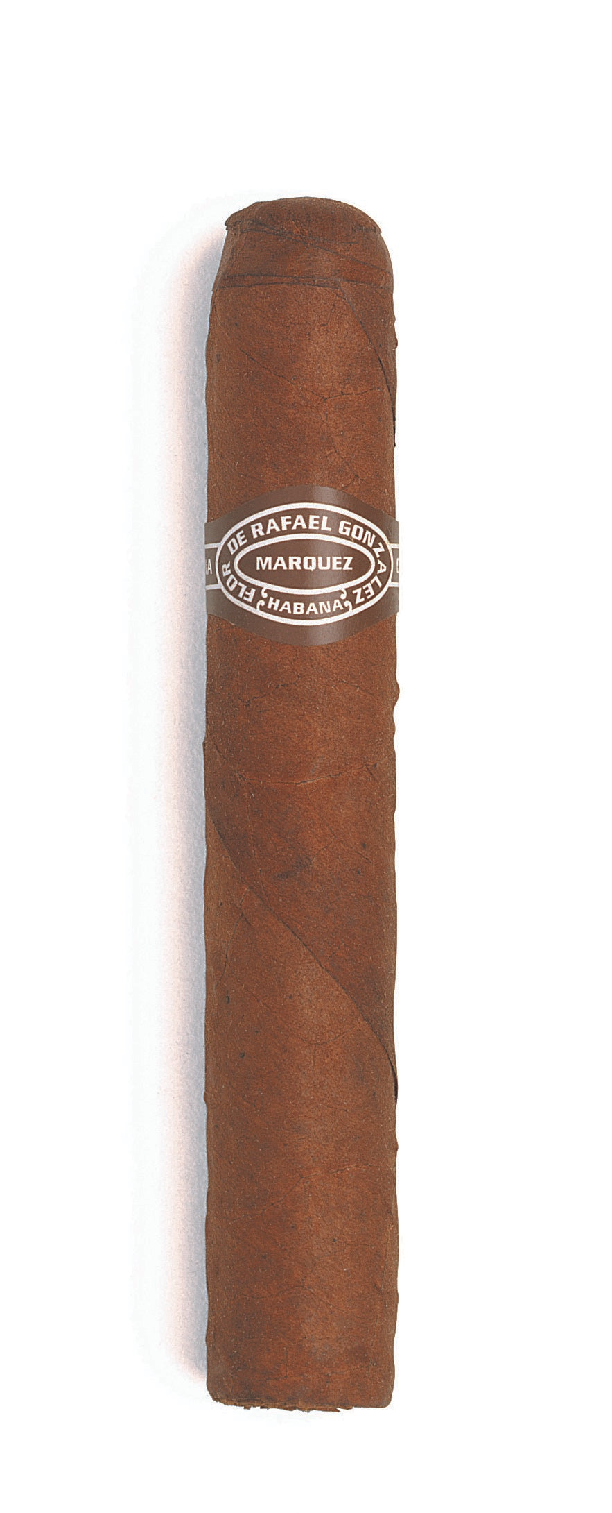 A single brown cigar with a silver oval band reading 'Cigars El Establecimiento de Marquez' on a plain white background.