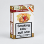 A pack of Habanero Romeo Julio 18 de Octubre cigarettes on a light gray background. The packaging features a white front panel with a prominent black warning label that reads 'Smoking kills - quit now', a red top band with gold lettering, and an illustration of a woman in a red dress.