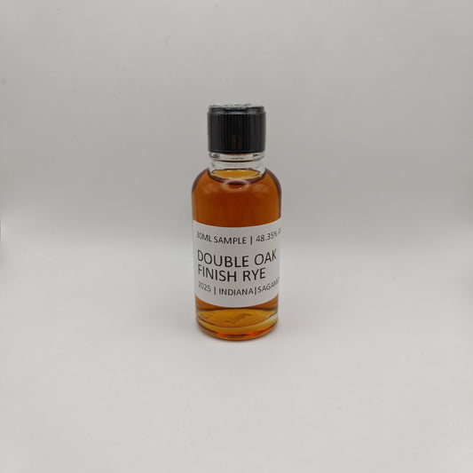 Bottle of Double Oak Finish Rye on a white background