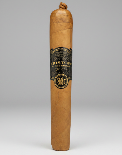 Cigar with a visible label on a white background