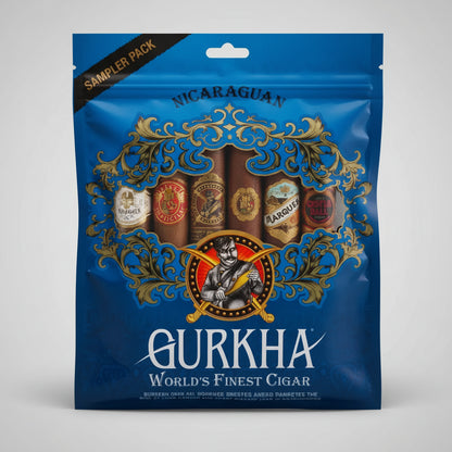 Gurkha cigar packaging on a dark surface