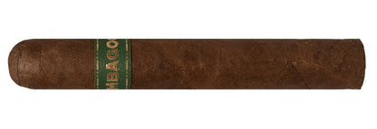 Cigar with a green band on a white background