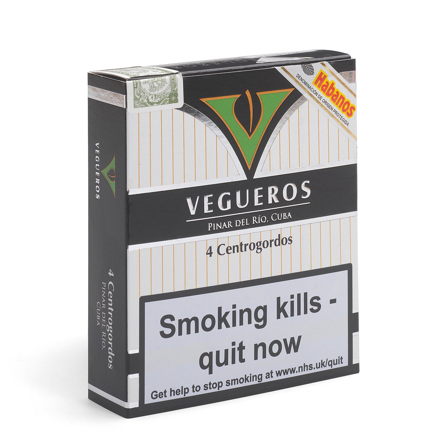 VeguerosCentrogordos Box of 4 cigars white background