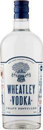 Wheatley Vodka bottle with blue cap and label on a white background