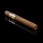 Cigar with a checkered band on a black background
