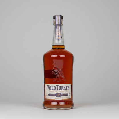Wild Turkey bourbon bottle on a white background