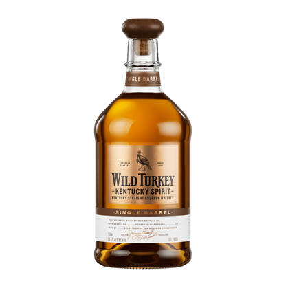 Wild Turkey bourbon whiskey bottle on a white background