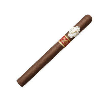 Cigar with a brand label on a white background