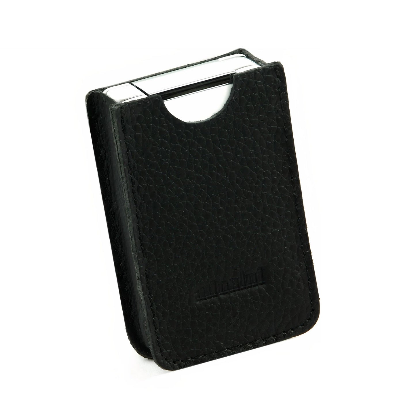 Black leather lighter on a white background