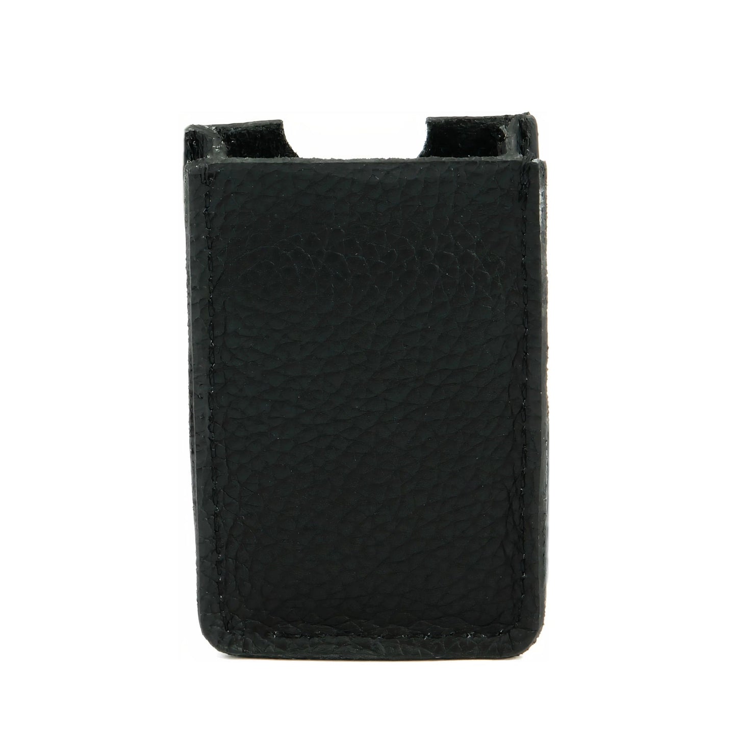 Black leather pouch on a white background