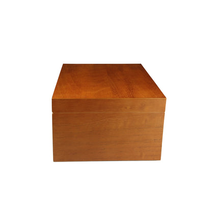 Wooden box with a smooth finish on a white background