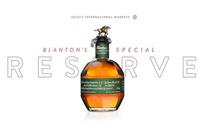 Blanton's Special Reserve whiskey bottle on a white background
