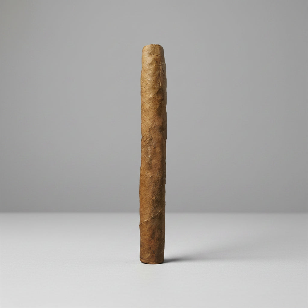 A single brown cohiba mini cigar or cigarillo wrapper shown horizontally against a plain white background.