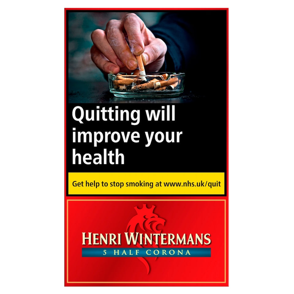 Cigarette pack with smoking cessation message and Henri Wintermans branding
