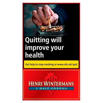 Cigarette pack with smoking cessation message and Henri Wintermans branding