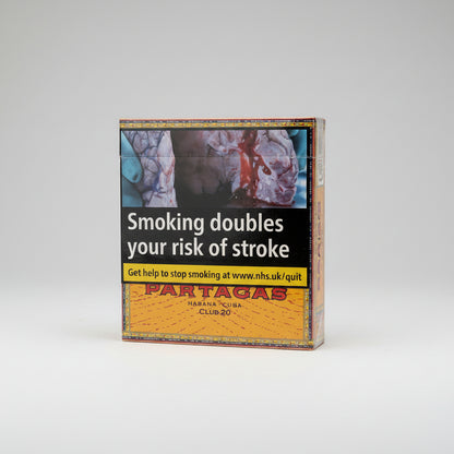 'PARTAGAS HABANA CUBA CLUB 20' in red and yellow at the bottom.