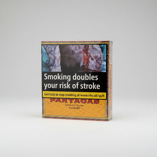  'PARTAGAS HABANA CUBA CLUB 20' in red and yellow at the bottom.