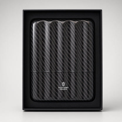 Victory Crown Fibra de Carbono | Carbon Fiber 5 Cigar Travel Case