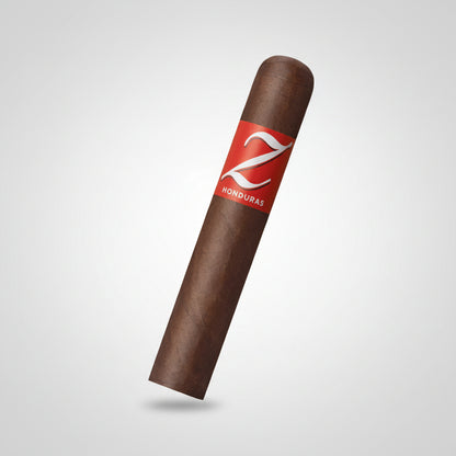 Cigar with a ORange label featuring a white 'Z' on a white background