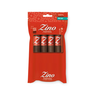 Zino Honduras cigars packaging with red background